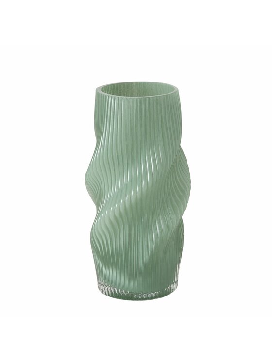 MIAhome MIAhome Wazon szklany ONDULA 30x15,5 cm Zielony