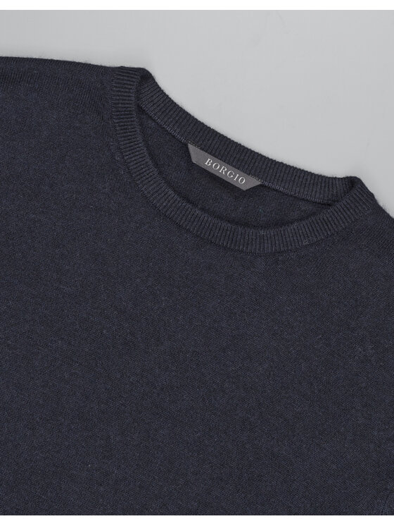 Borgio Borgio Sweter caravaggio Granatowy Slim Fit