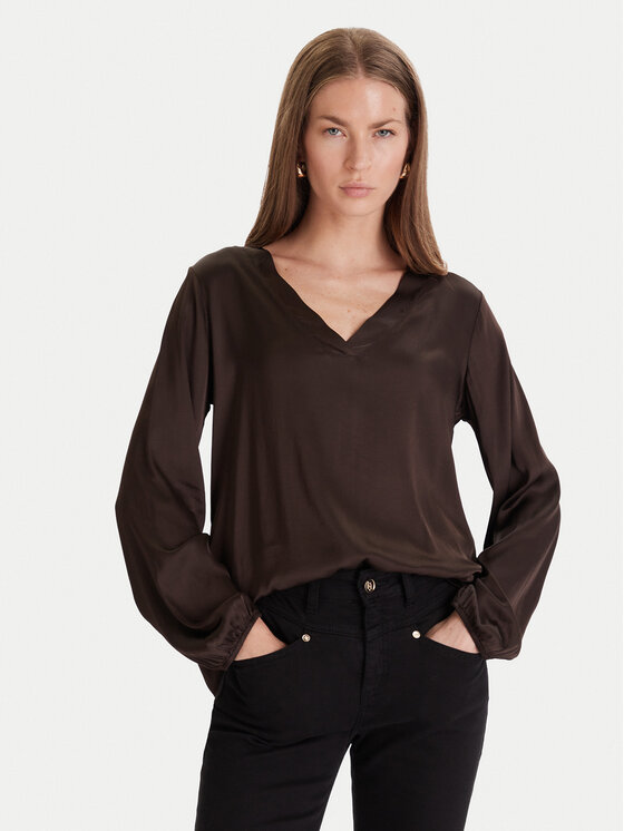 Maryley Maryley Blúzka 25IB824/18CO Hnedá Regular Fit