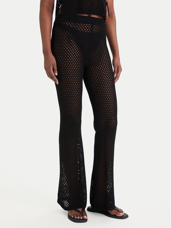 Guess Guess Stoffhose E6GB05 Z5632 Schwarz Regular Fit