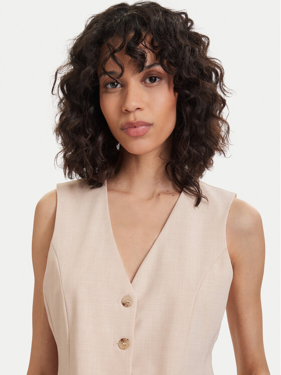 Maryley Maryley Vestă elegantă 26EB123/08BE Bej Regular Fit