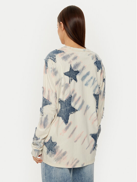 One Teaspoon One Teaspoon Μπλούζα Denim Star 26795C Μπεζ Relaxed Fit