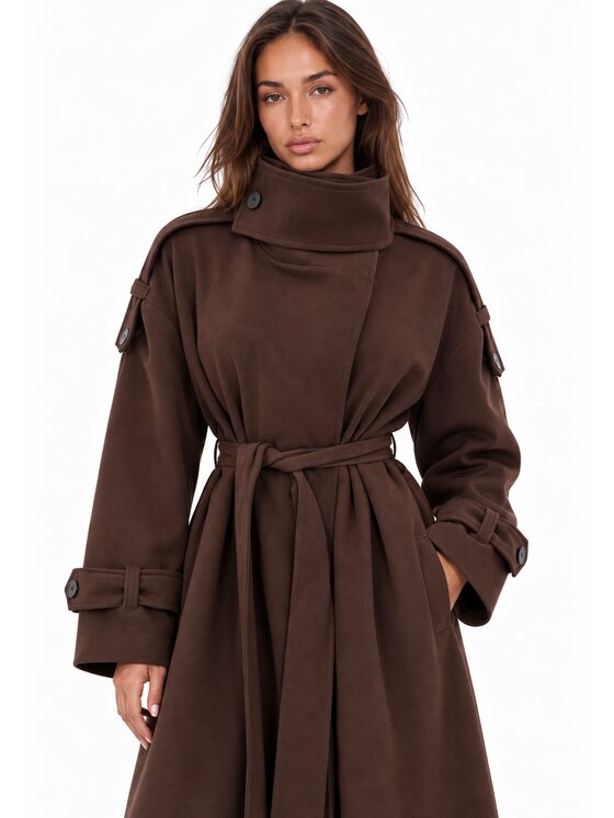Agatha Studio Agatha Studio Płaszcz przejściowy A26ZS-7X-K01 Brązowy Oversize