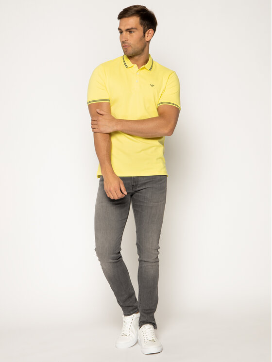 Emporio Armani Emporio Armani Polo majica 8N1F2B 1JPTZ 0255 Rumena Slim Fit