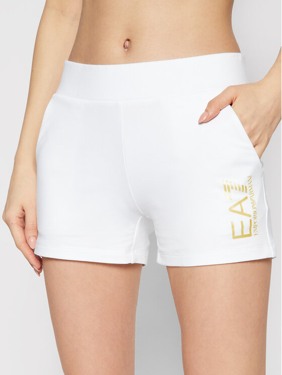 EA7 Emporio Armani Sportiniai šortai 3KTS58 TJ31Z 1100 Balta Regular Fit •  Modivo.lt
