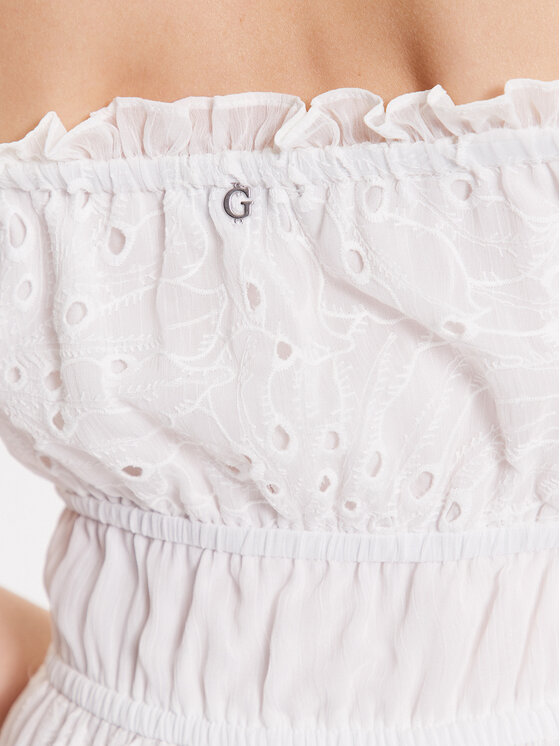 Guess Guess Φόρεμα καλοκαιρινό Zena W3GK51 WFDR2 Λευκό Regular Fit