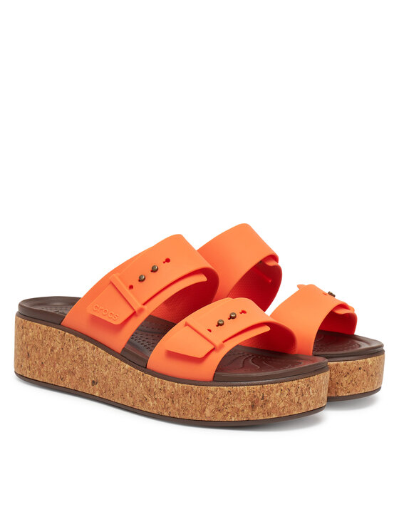 Crocs Crocs Šľapky Brooklyn Cork Buckle 211252 Oranžová