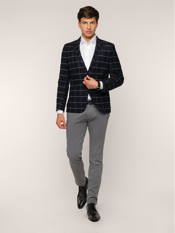 Pantaloni di tessuto 941-51 Grigio Slim Fit