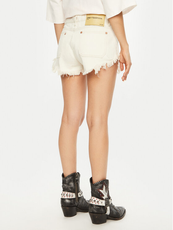 One Teaspoon One Teaspoon Pantaloni scurți de blugi Retro Dukes 26801 Écru Regular Fit