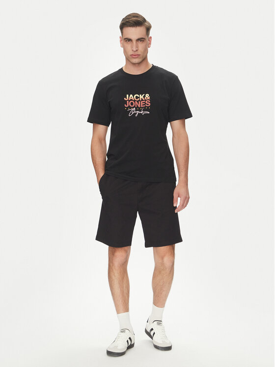 Jack & Jones Jack & Jones Pantalon scurți din material Jaiden 12274983 Negru Relaxed Fit