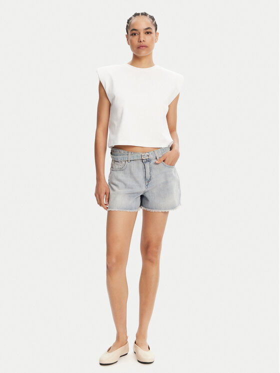 TWINSET TWINSET Kratke traperice 251TT2262 Plava Slim Fit
