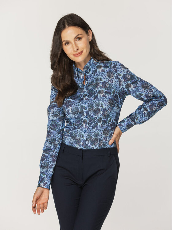 Willsoor Willsoor Koszula 61368 Niebieski Regular Fit