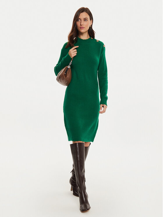 Tatuum Tatuum Pletena obleka Anica T2320.204B Zelena Relaxed Fit