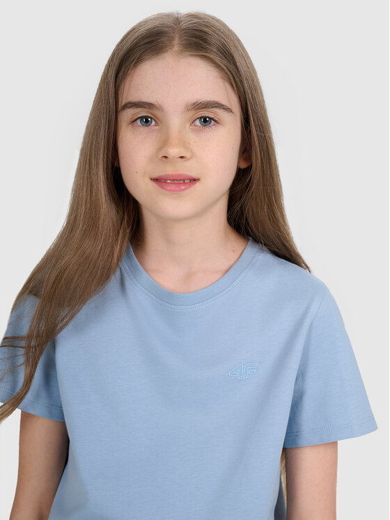 4F 4F T-Shirt BASIC+ Niebieski Regular Fit