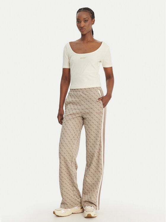 Guess Guess Тишърт V6GP04 K2969 Екрю Slim Fit