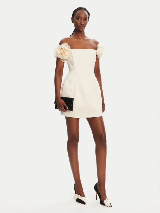Elisabetta Franchi Elisabetta Franchi Sukienka koktajlowa AB-T51-52E2-V460 Écru Regular Fit