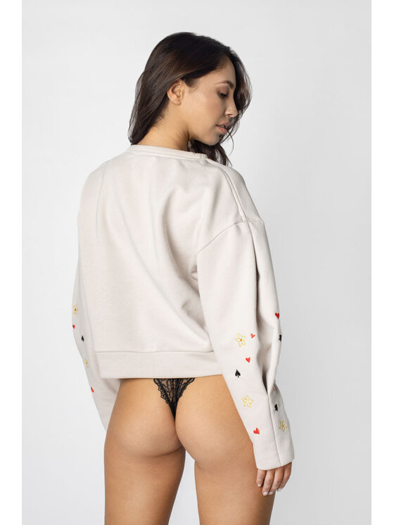 White Rvbbit White Rvbbit Bluza Mad Hatter Beżowy Regular Fit