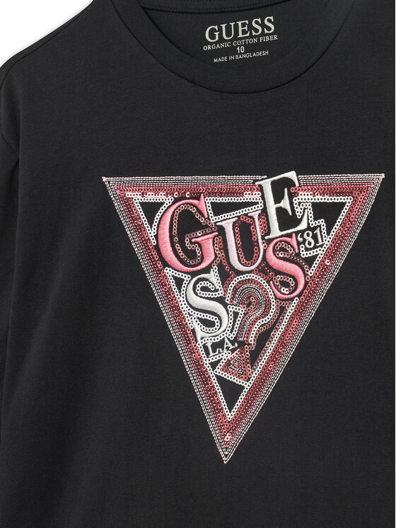 Guess Guess Μπλουζάκι J5YI15 K6YW4 Μαύρο Regular Fit