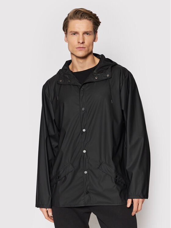 Rains Rains Kurtka przeciwdeszczowa Unisex 12010 Czarny Regular Fit