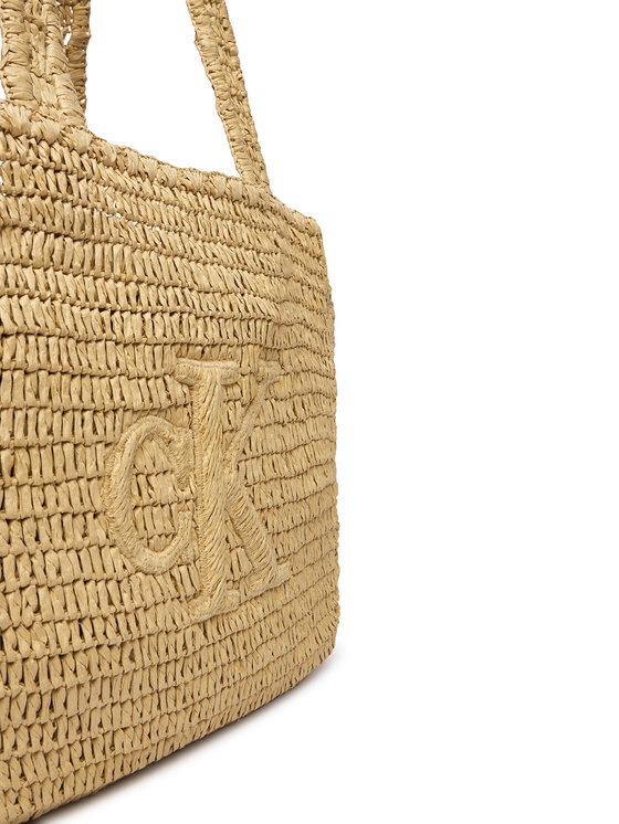 Calvin Klein Calvin Klein Käekott Bold Ck Raffia Medium Tote LV04F3447G Beež