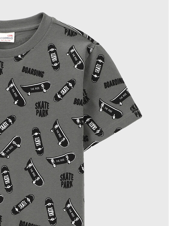 Coccodrillo Coccodrillo Tricou ZC2143220EVB Gri Regular Fit