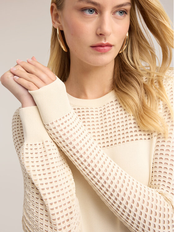 Motivi Motivi Sweter M396W004109N011 Biały Regular Fit