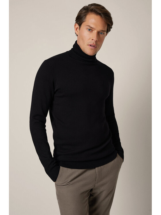 Lancerto Lancerto Sweter Sigmar SW073225000080 Czarny Regular Fit