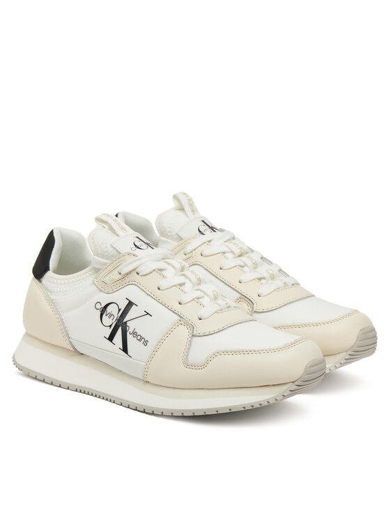 Calvin Klein Jeans Calvin Klein Jeans Sportcipők Runner Sock Laceup Ml Lth YW0YW01616 Fehér