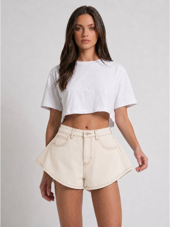 MissDenim MissDenim Szorty jeansowe Skorts Beżowy jasny Regular Fit