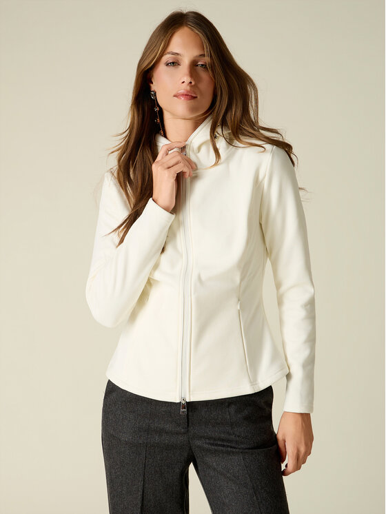 Oltre Oltre Bluza G958J004801N021 Biały Slim Fit