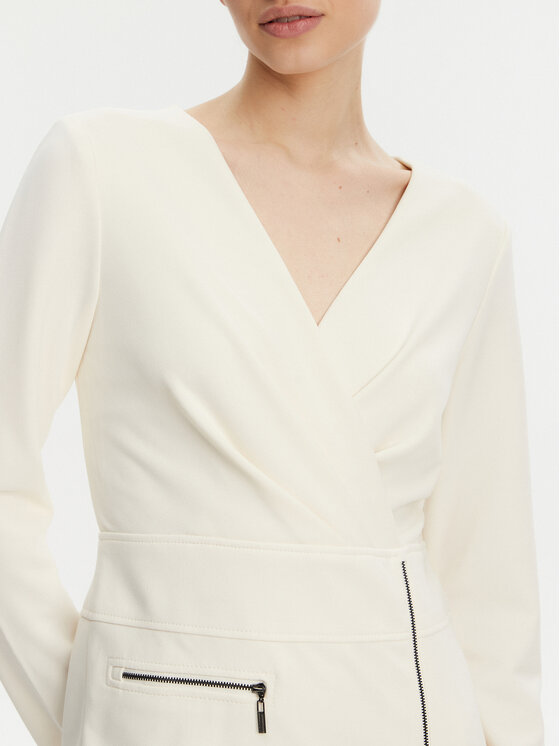 DKNY DKNY Kokteilinė suknelė DD4JI62A Écru Slim Fit