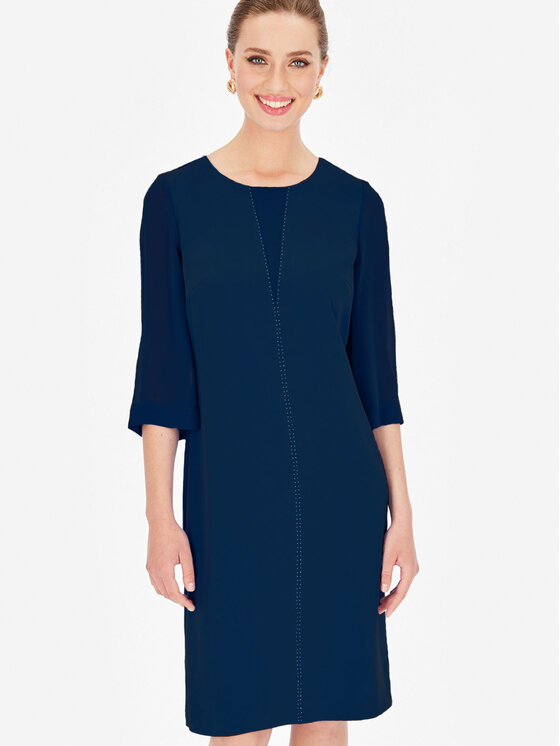 Potis & Verso Potis & Verso Sukienka elegancka Gardena Granatowy Slim Fit