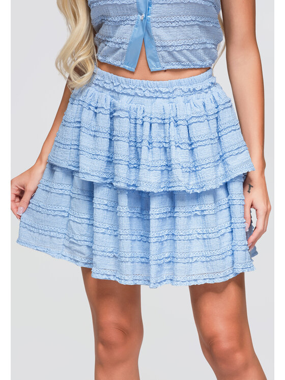 Ombre Ombre Spódnica mini OW-GL-E0014 Niebieski Slim Fit