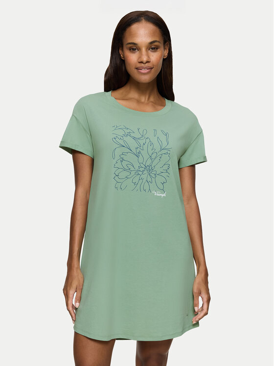 Triumph Camicia da notte 10222566 Verde Regular Fit, taglia : 36