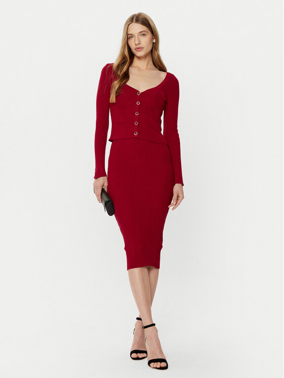 Guess Guess Kardigán W5RR08 Z2V62 Piros Regular Fit