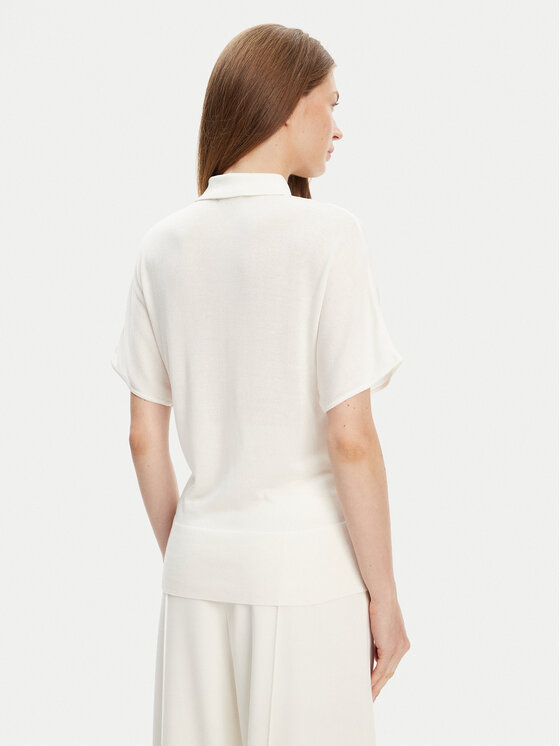 Tommy Hilfiger Tommy Hilfiger Тениска с яка и копчета WW0WW45652 Екрю Regular Fit