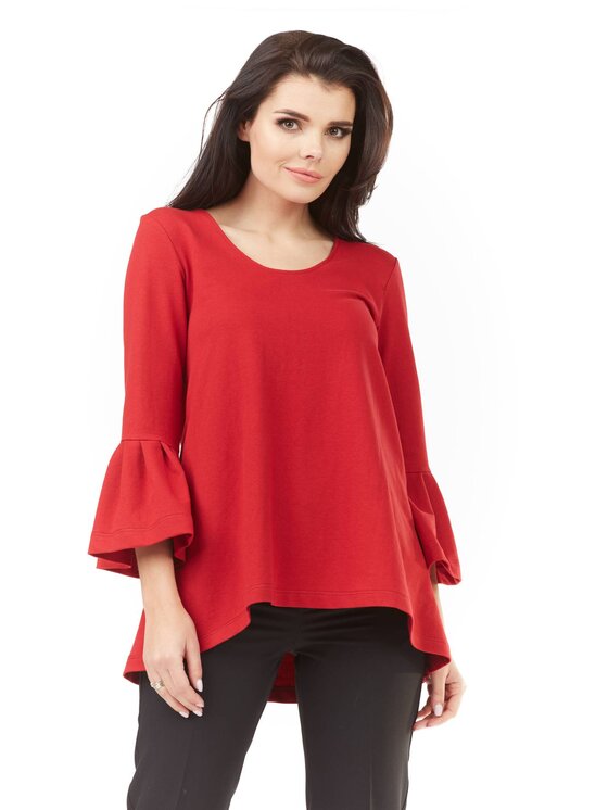 Infinite You Infinite You Bluzka M156 Czerwony Basic Fit