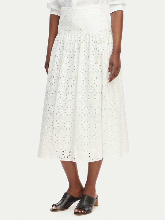 Marella Spódnica maxi Ballo 2615101042 Biały Regular Fit