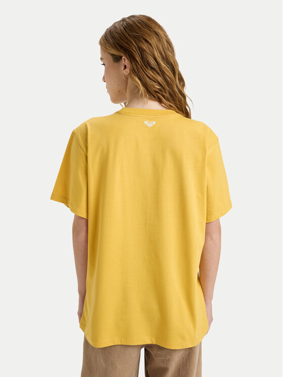 Roxy Roxy T-Shirt Hangloose The Sky ERJZT06020 Żółty Regular Fit