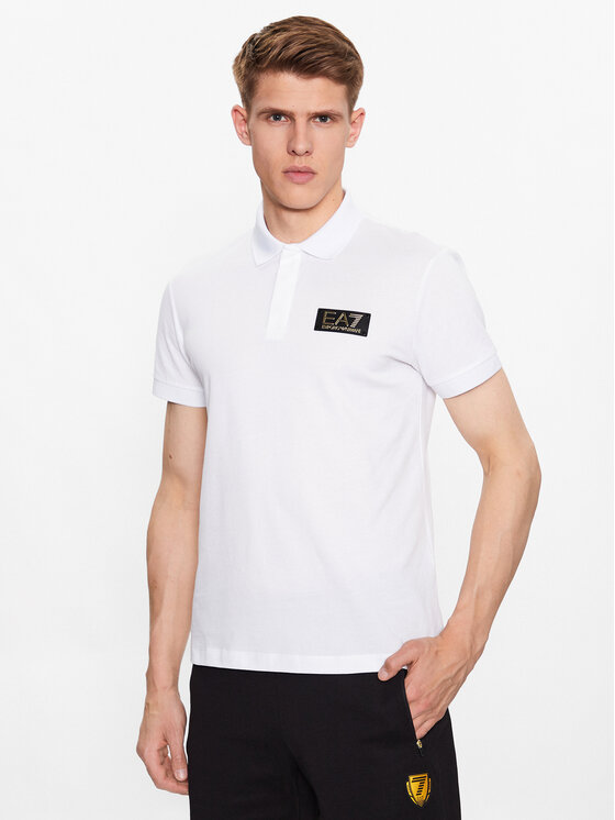 EA7 Emporio Armani Polokošeľa 3RPF01 PJ5AZ 1100 Biela Regular Fit