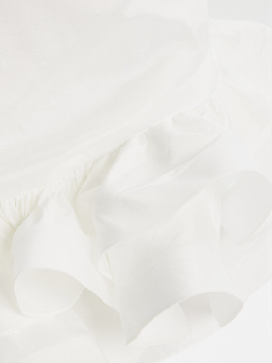 BARDOT BARDOT Coctailkleid Silvana Ruffle 60037DB Weiß Slim Fit
