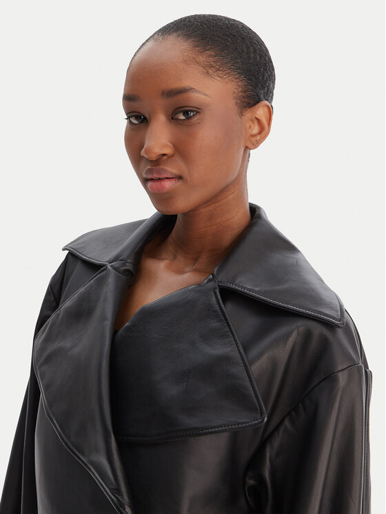 HUGO HUGO Lederjacke Lanitte 50560068 Schwarz Relaxed Fit