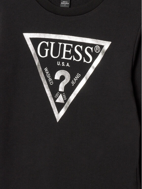 Guess Guess Majica dugih rukava J74Q10 KAUG0 Crna Regular Fit