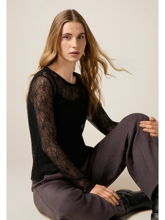 Oltre Oltre T-shirt G096J004707N033 Nero Slim Fit