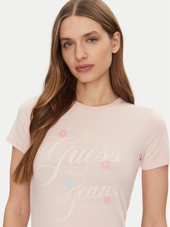 Guess Jeans Guess Jeans T-Shirt W5GI24 J1314 Beżowy Regular Fit