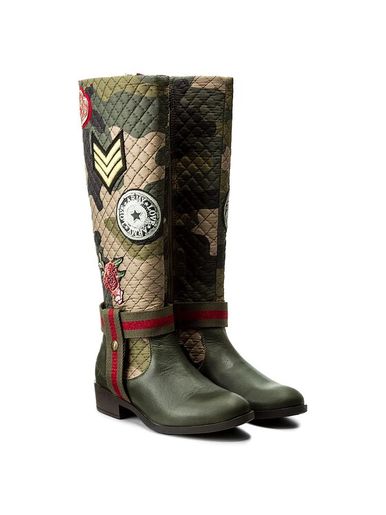 Desigual Desigual Čizme ispod koljena Amazona Militar 17WSTLC4 Zelena