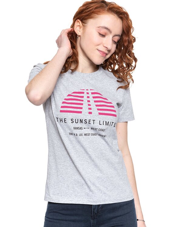 Lee Lee T-Shirt SUNSET TEE Szary Slim Fit