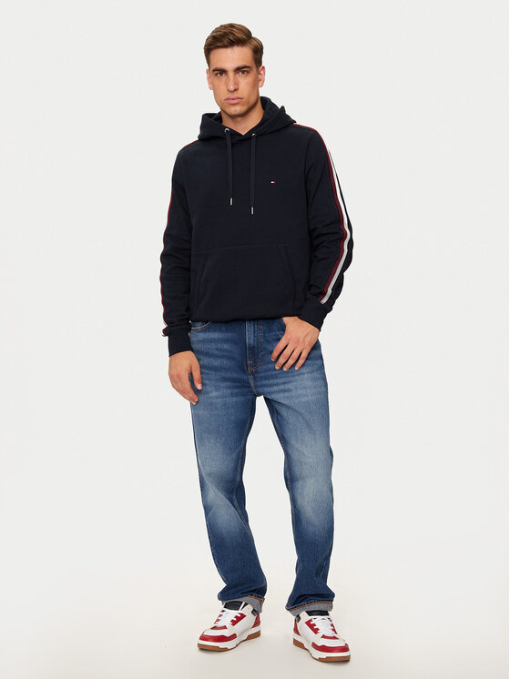 Tommy Hilfiger Tommy Hilfiger Pulóver Global Stripe MW0MW37225 Sötétkék Regular Fit