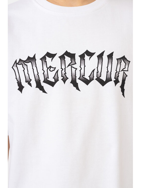 Mercur Mercur T-Shirt Gothic Biały Comfortable Fit