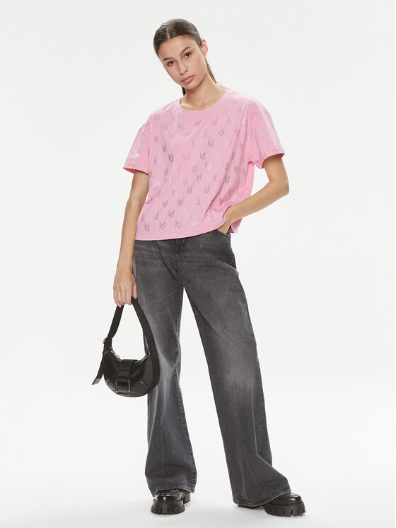 Liu Jo Liu Jo Тишърт Moda M/C MA4326 J5904 Розов Relaxed Fit